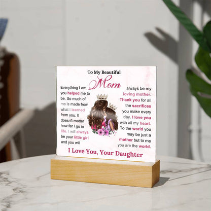 Beautiful Mom Acrylic Plaque