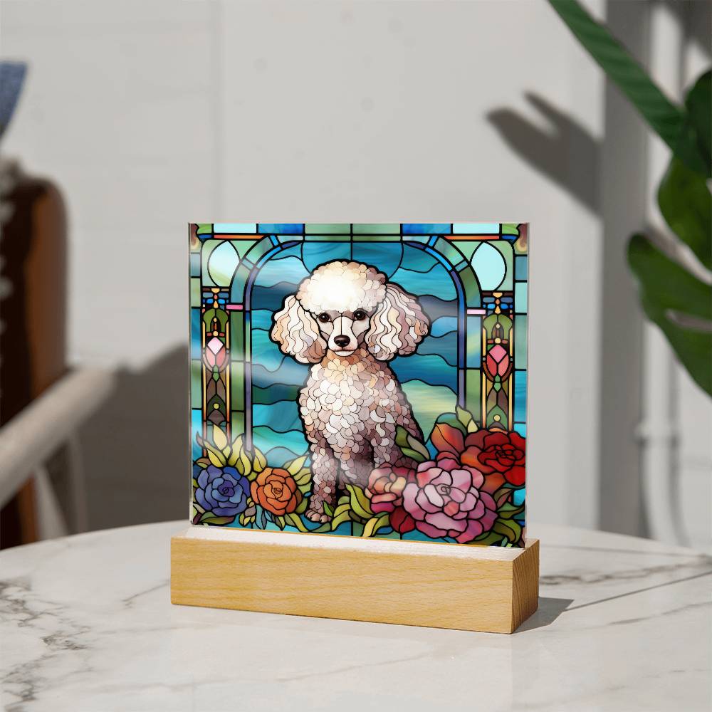 Poodle Dog Acrylic  Square Plaque, Pet Memorial