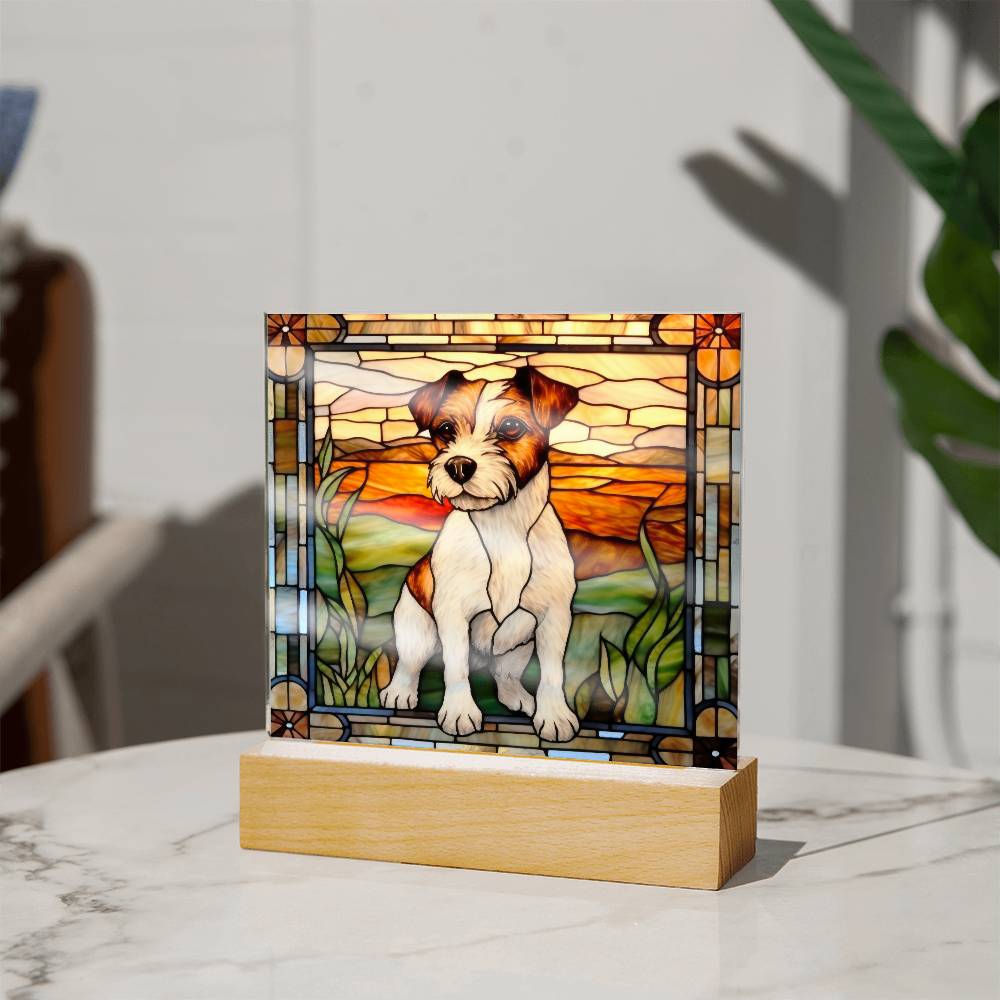 Jack Russell Terrier Dog Acrylic  Square Plaque, Pet Memorial