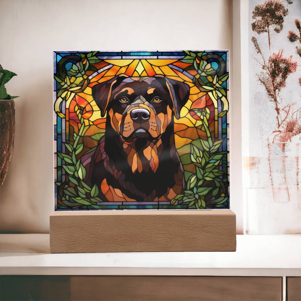 Rottweiler Dog Acrylic  Square Plaque, Pet Memorial