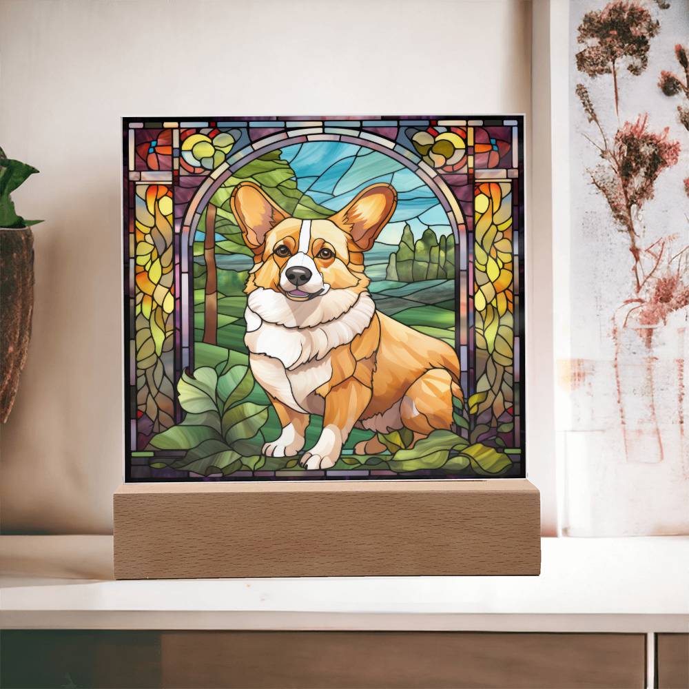 Pembroke Welsh Corgi Dog Acrylic  Square Plaque, Pet Memorial