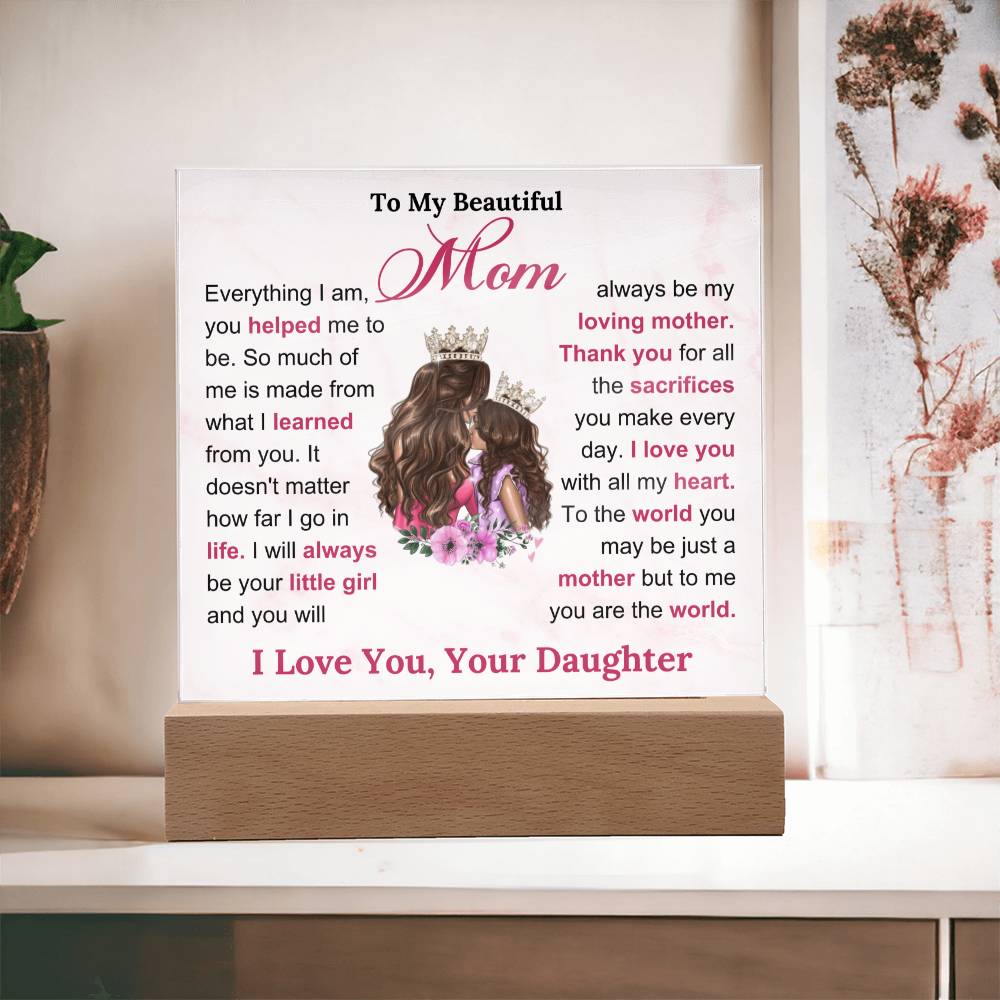 Beautiful Mom Acrylic Plaque