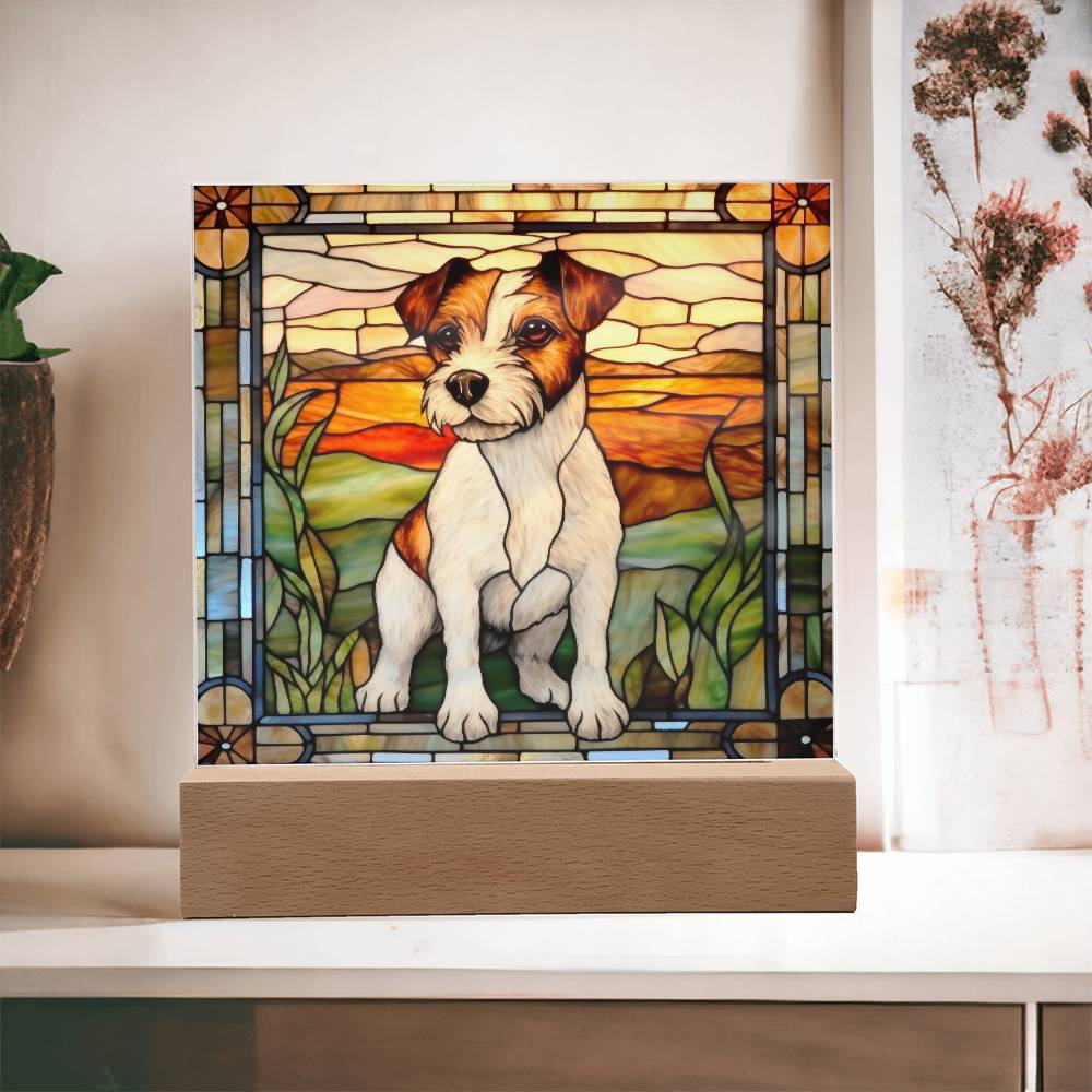 Jack Russell Terrier Dog Acrylic  Square Plaque, Pet Memorial