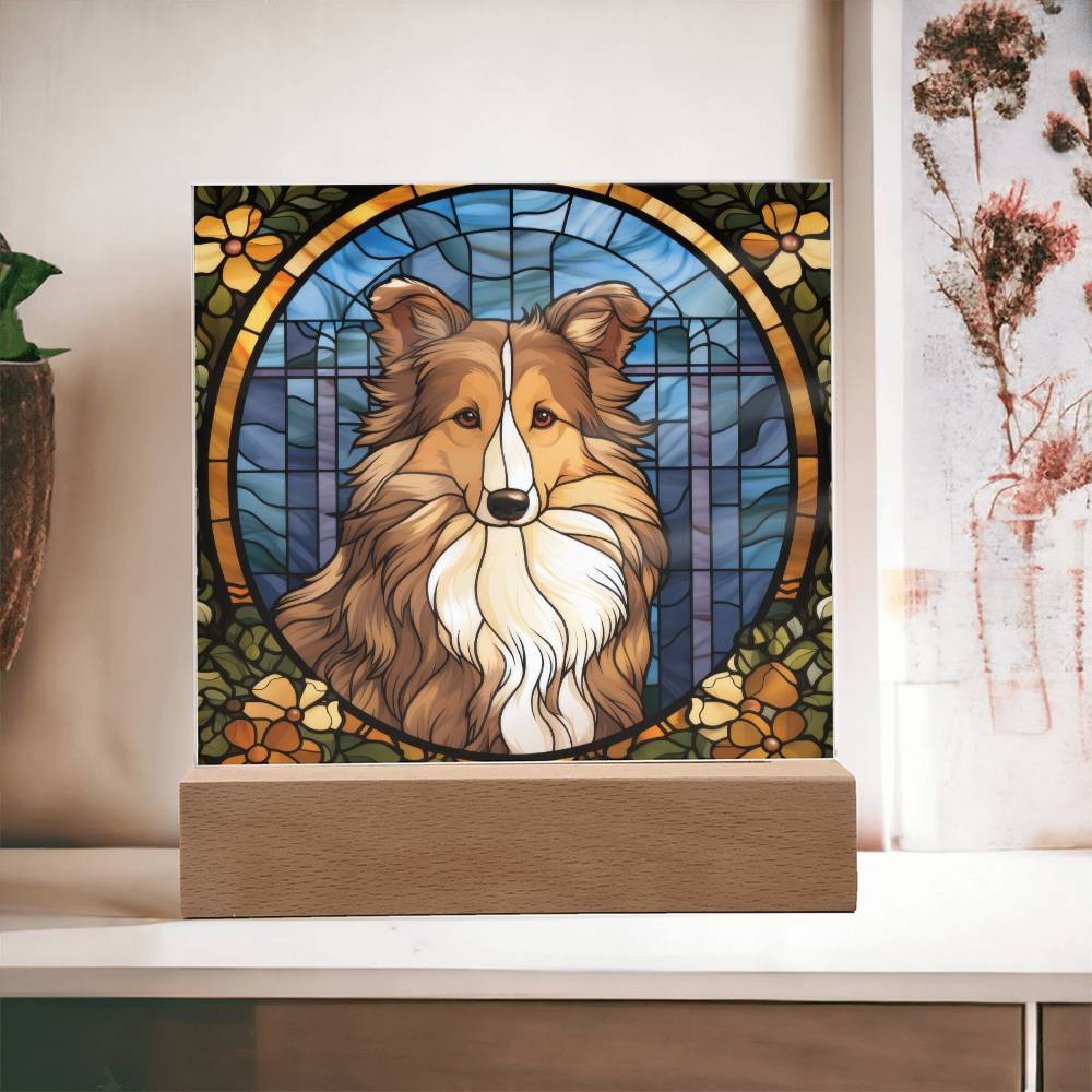 Sheltie Dog Acrylic  Square Plaque, Pet Memorial