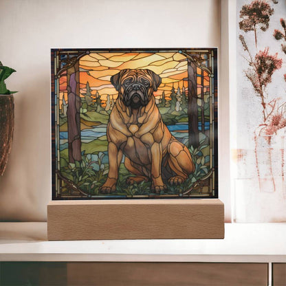 Bullmastiff Dog Acrylic  Square Plaque, Pet Memorial