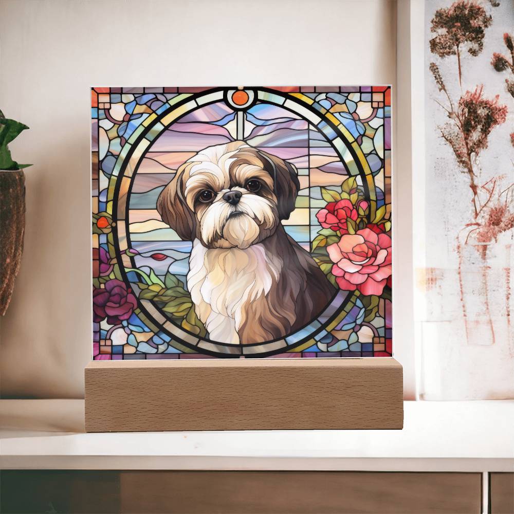 Shih Tzu Dog Acrylic  Square Plaque, Pet Memorial