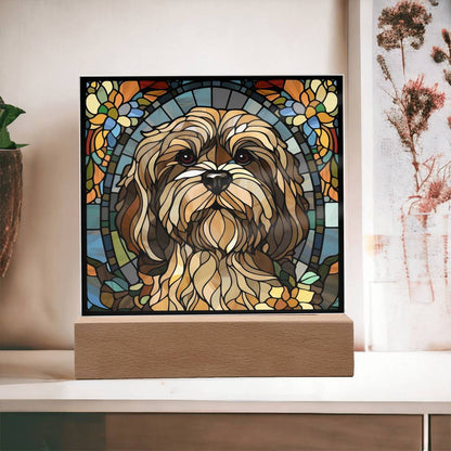 Dog Sublimation Stained Glass Square Acrylic Plaque