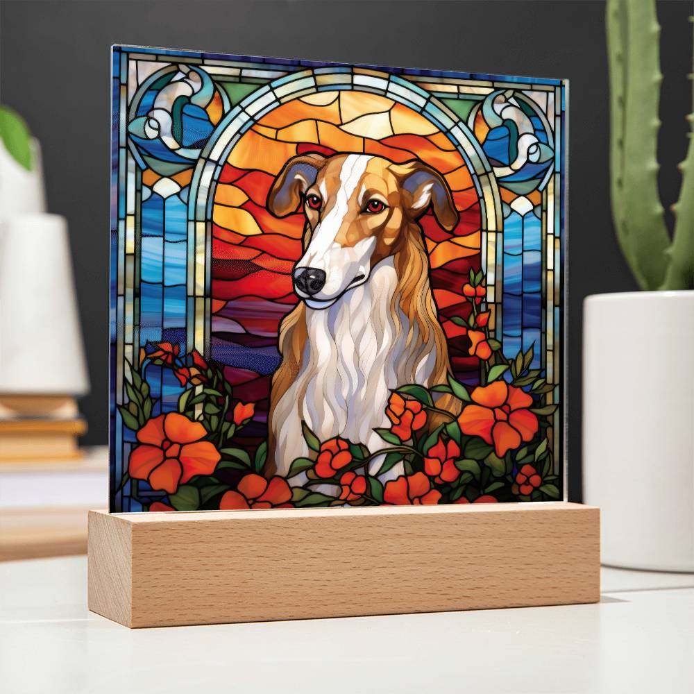 Brown Borzoi Acrylic Plaque