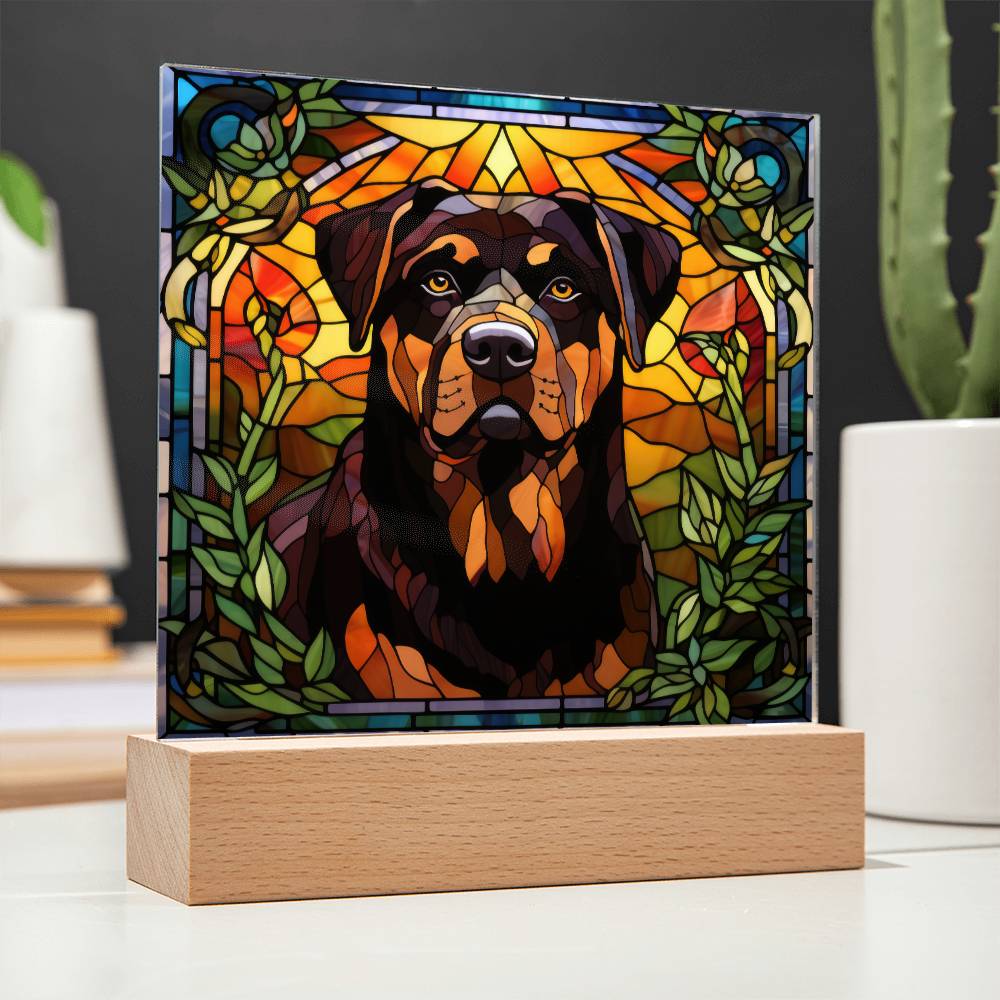 Rottweiler Dog Acrylic  Square Plaque, Pet Memorial