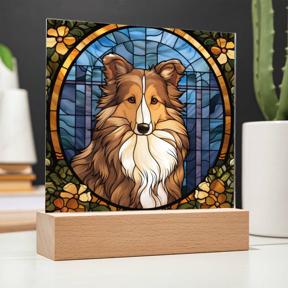 Sheltie Dog Acrylic  Square Plaque, Pet Memorial