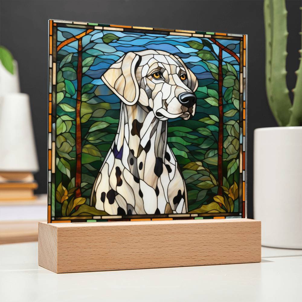 Dalmatian Dog Acrylic  Square Plaque, Pet Memorial