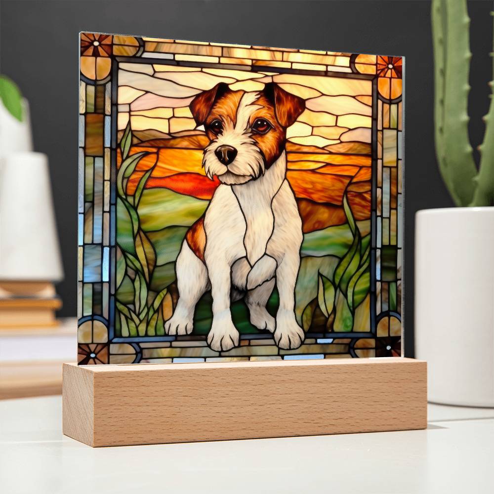 Jack Russell Terrier Dog Acrylic  Square Plaque, Pet Memorial