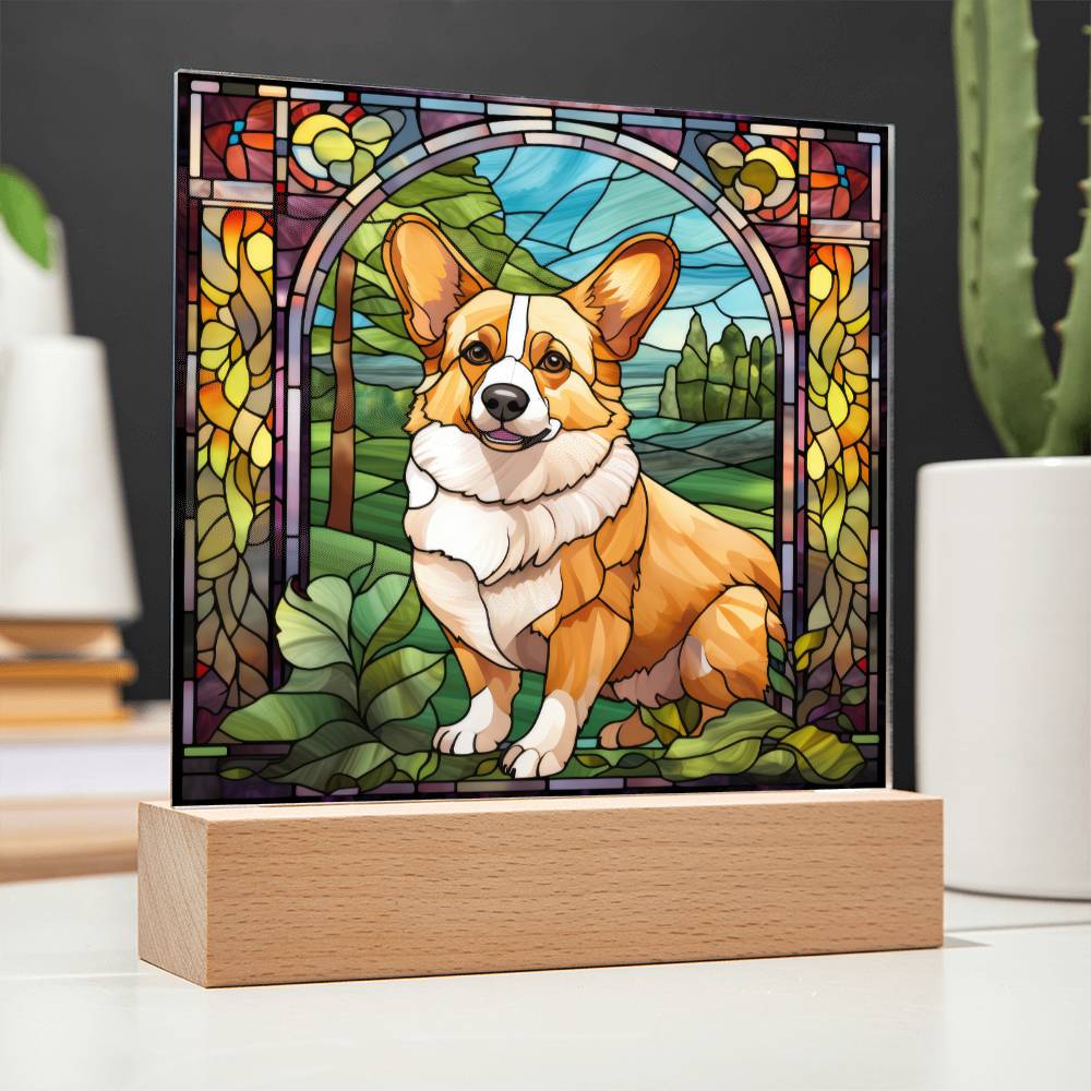 Pembroke Welsh Corgi Dog Acrylic  Square Plaque, Pet Memorial