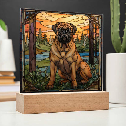 Bullmastiff Dog Acrylic  Square Plaque, Pet Memorial