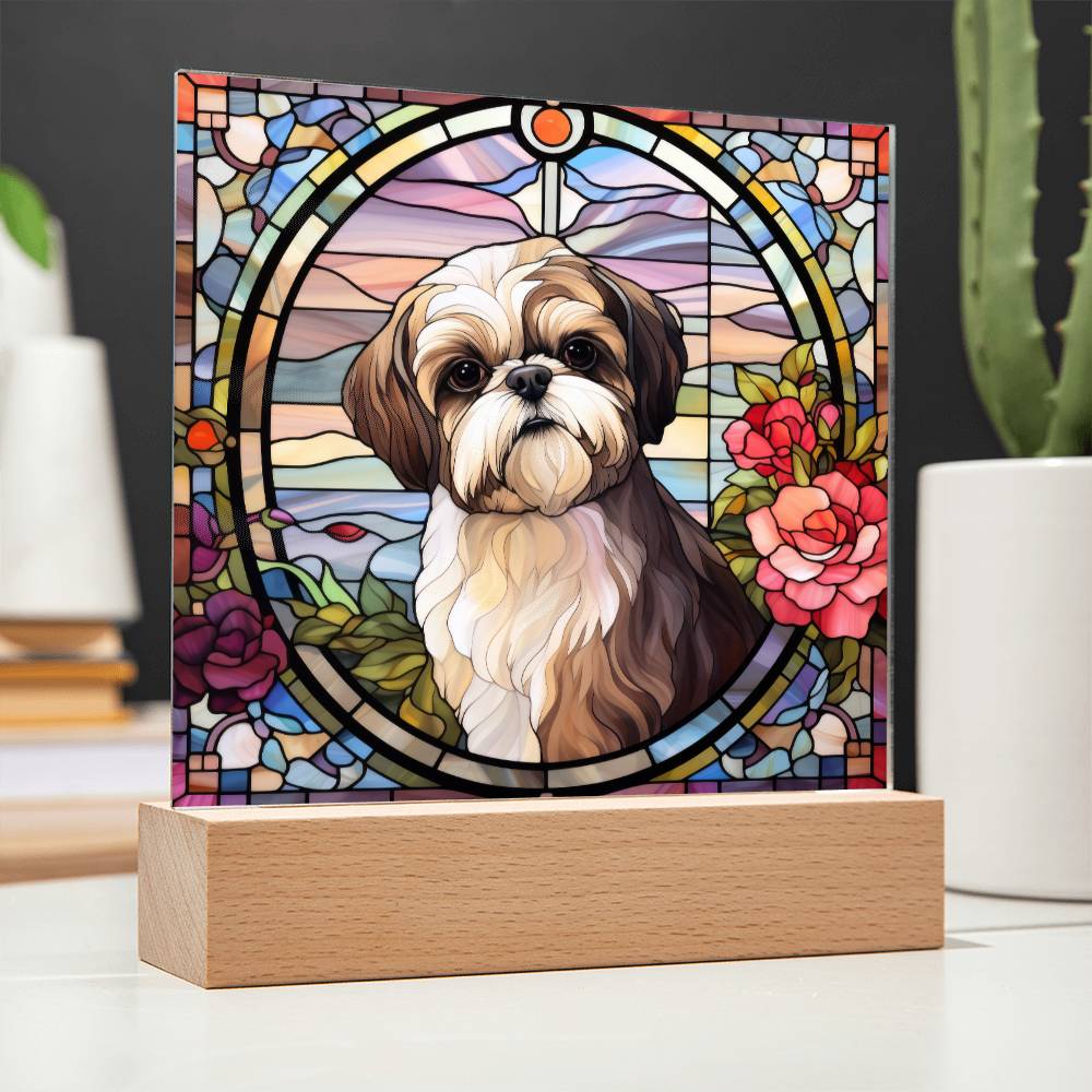 Shih Tzu Dog Acrylic  Square Plaque, Pet Memorial