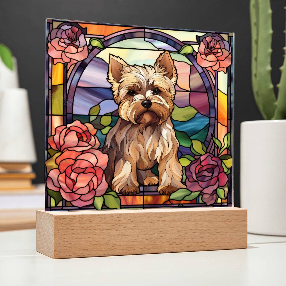 Yorkshire Terrier Dog Acrylic  Square Plaque, Pet Memorial