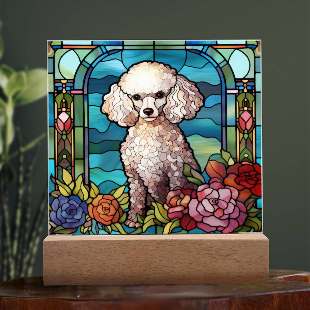 Poodle Dog Acrylic  Square Plaque, Pet Memorial