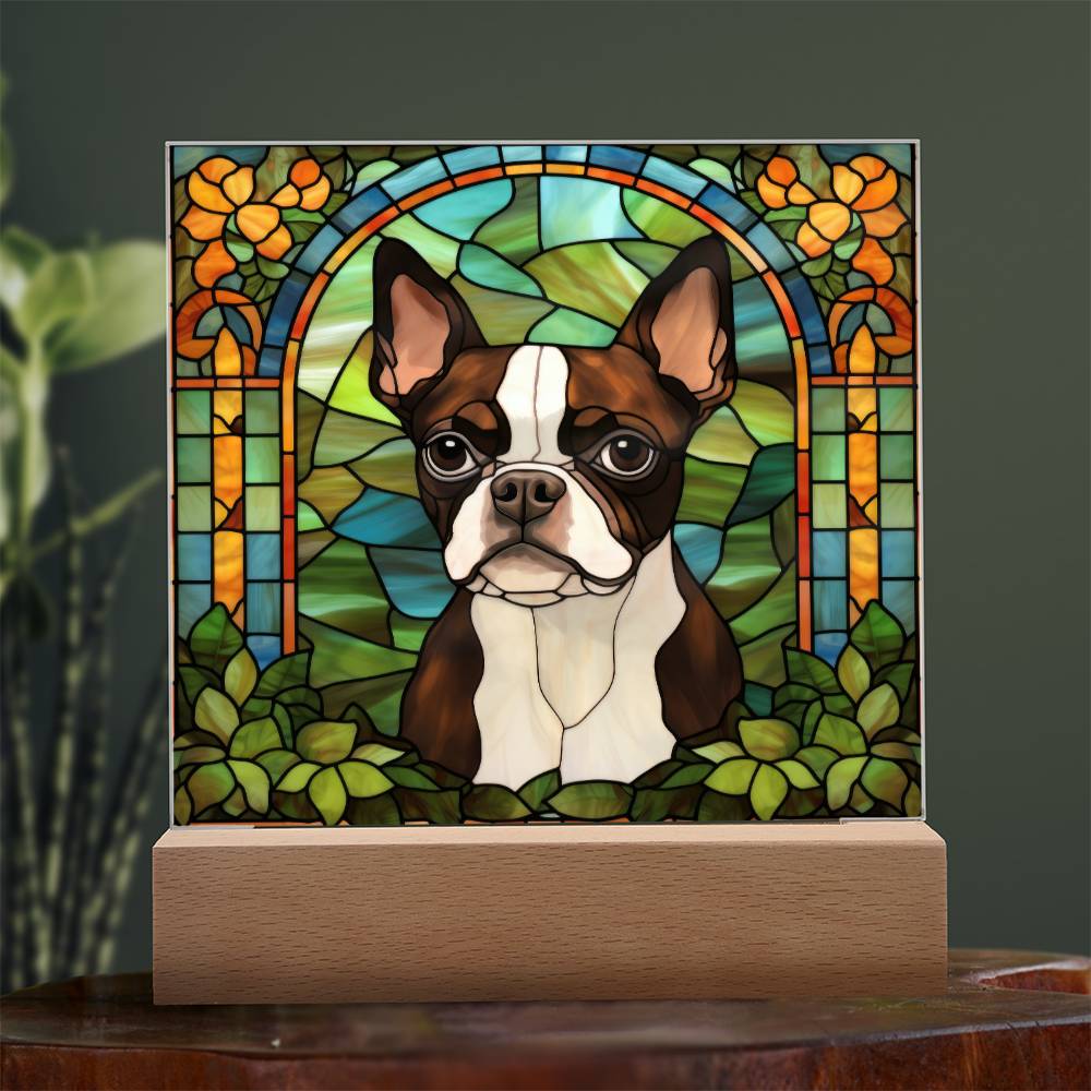 Brown Boston Terrier Plaque