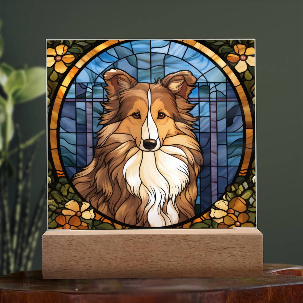 Sheltie Dog Acrylic  Square Plaque, Pet Memorial