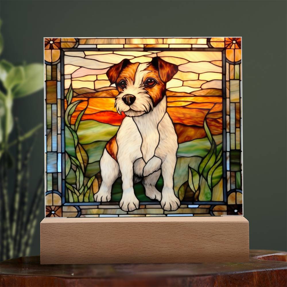 Jack Russell Terrier Dog Acrylic  Square Plaque, Pet Memorial