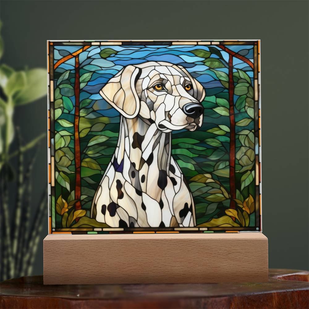 Dalmatian Dog Acrylic  Square Plaque, Pet Memorial