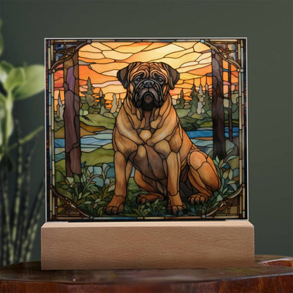 Bullmastiff Dog Acrylic  Square Plaque, Pet Memorial