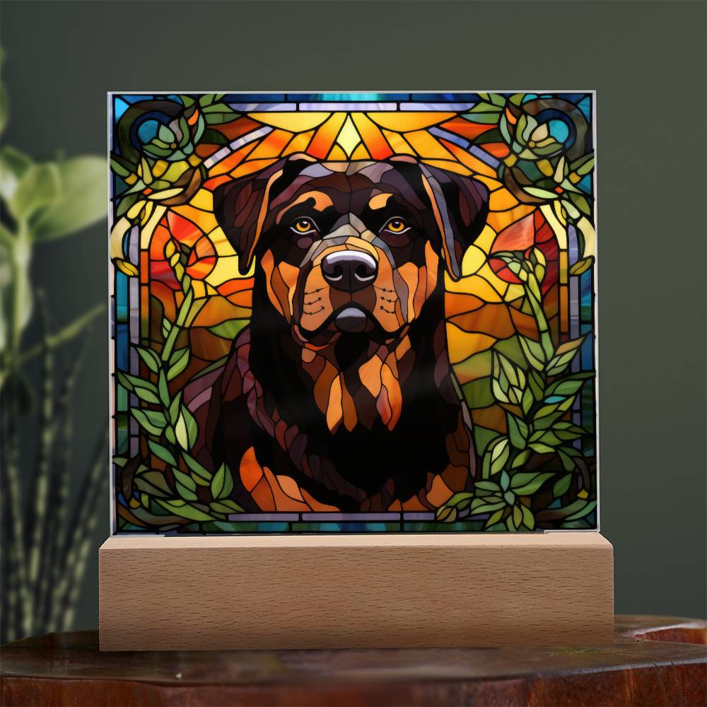 Rottweiler Dog Acrylic  Square Plaque, Pet Memorial