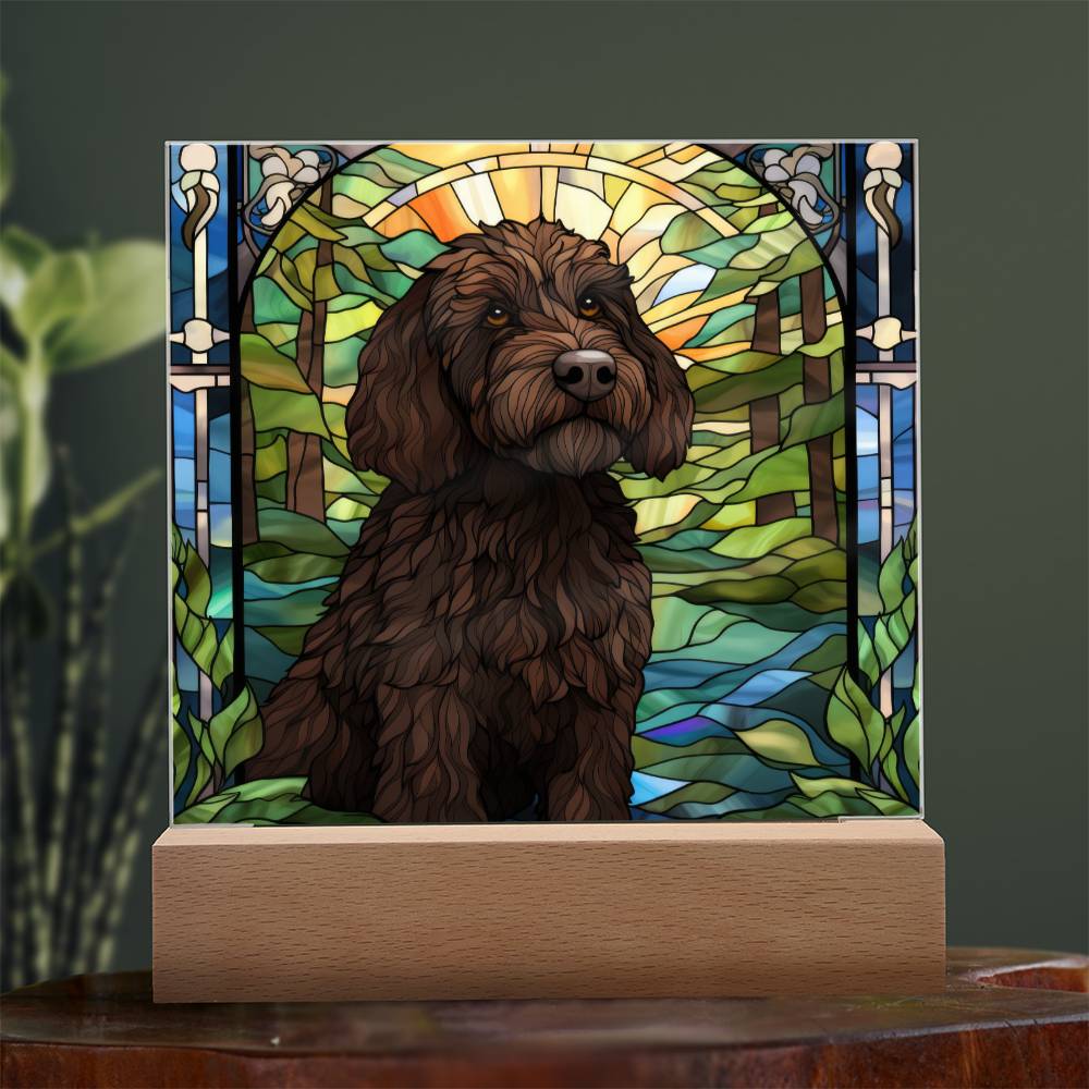 Black Labradoodle Acrylic Plaque