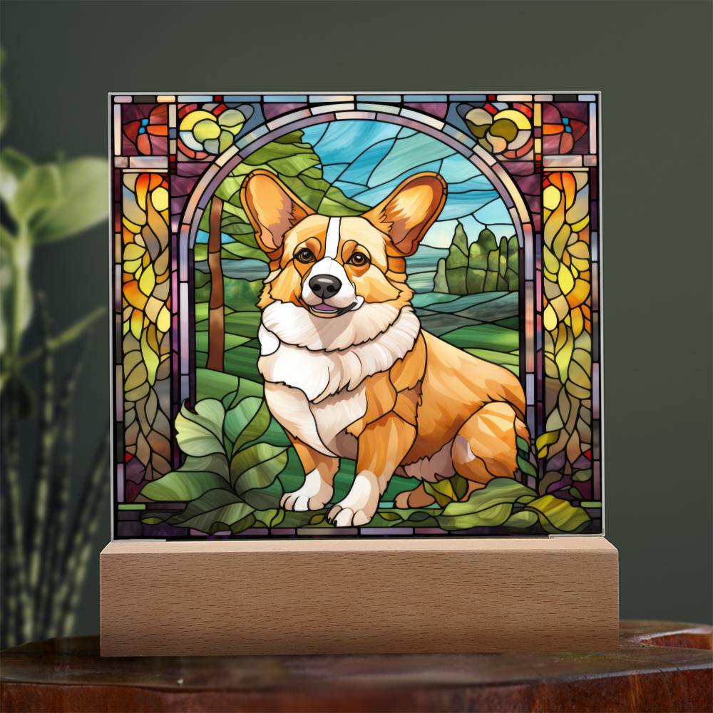 Pembroke Welsh Corgi Dog Acrylic  Square Plaque, Pet Memorial