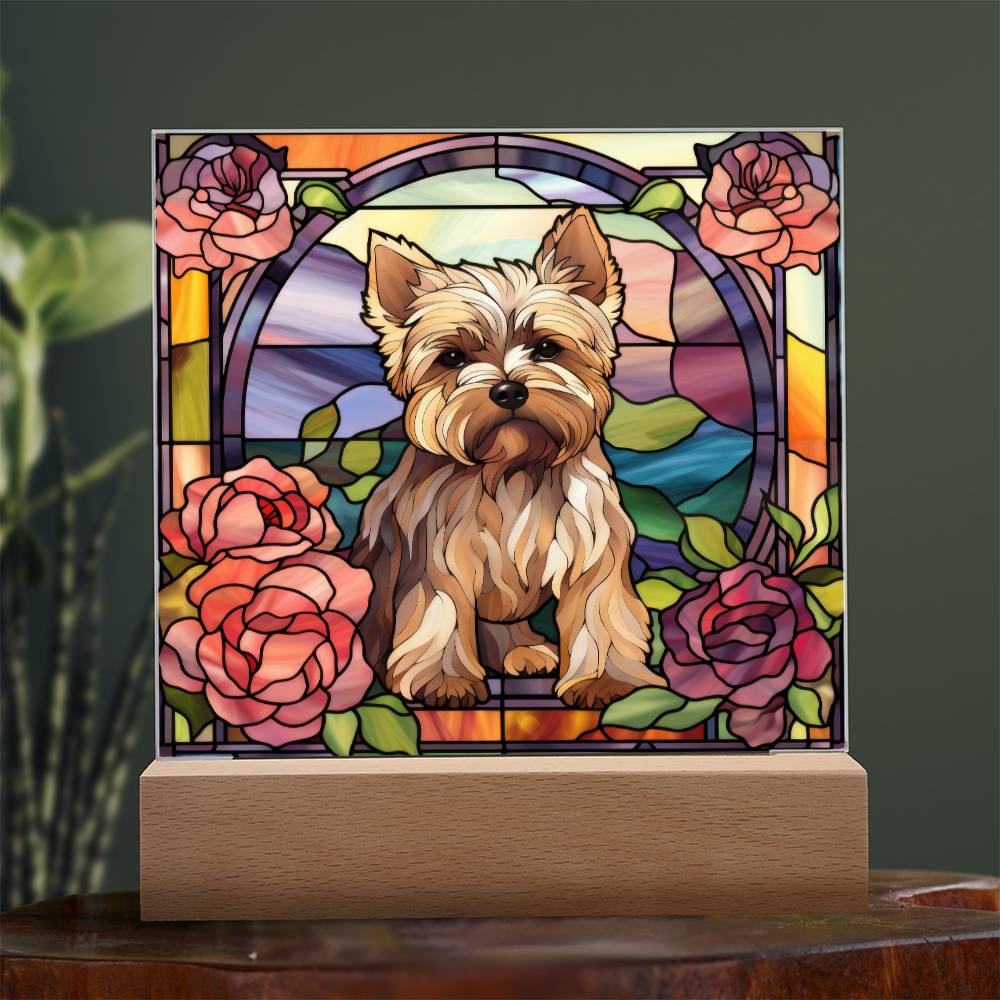 Yorkshire Terrier Dog Acrylic  Square Plaque, Pet Memorial