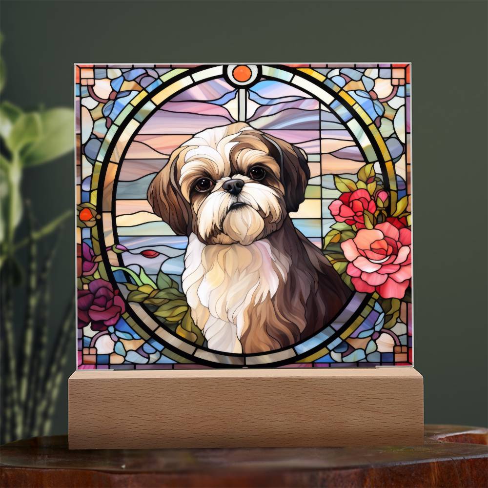 Shih Tzu Dog Acrylic  Square Plaque, Pet Memorial