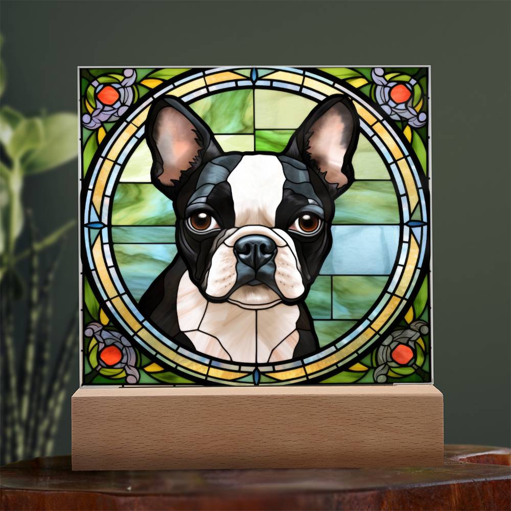 Black Boston Terrier Plaque