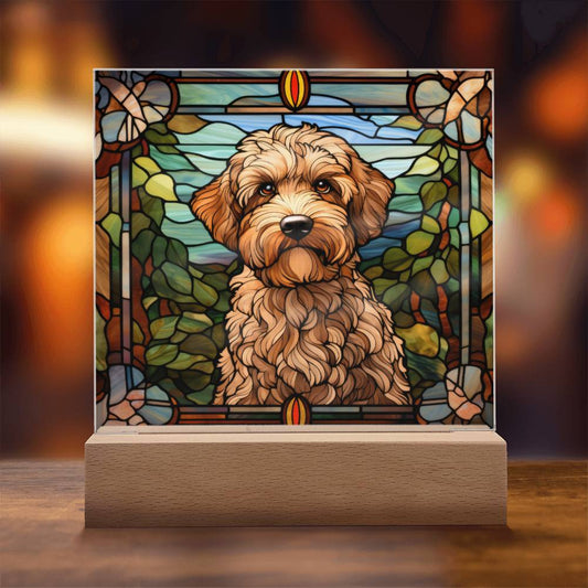 Brown Labradoodle Acrylic Plaque