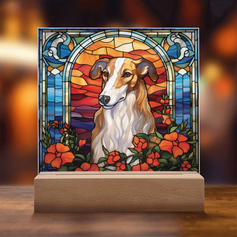 Brown Borzoi Square Plaque