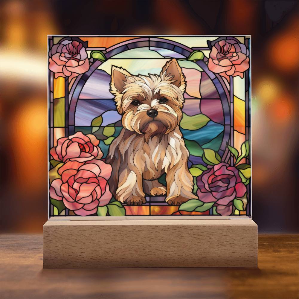 Yorkshire Terrier Dog Acrylic  Square Plaque, Pet Memorial