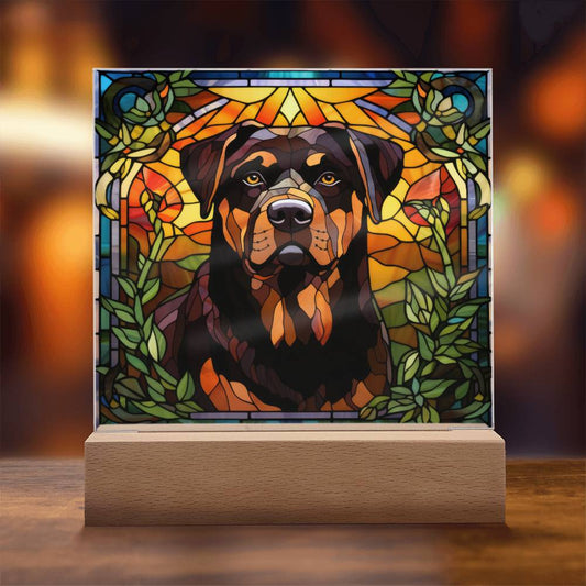 Rottweiler Dog Acrylic  Square Plaque, Pet Memorial