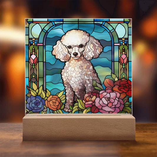 Poodle Dog Acrylic  Square Plaque, Pet Memorial