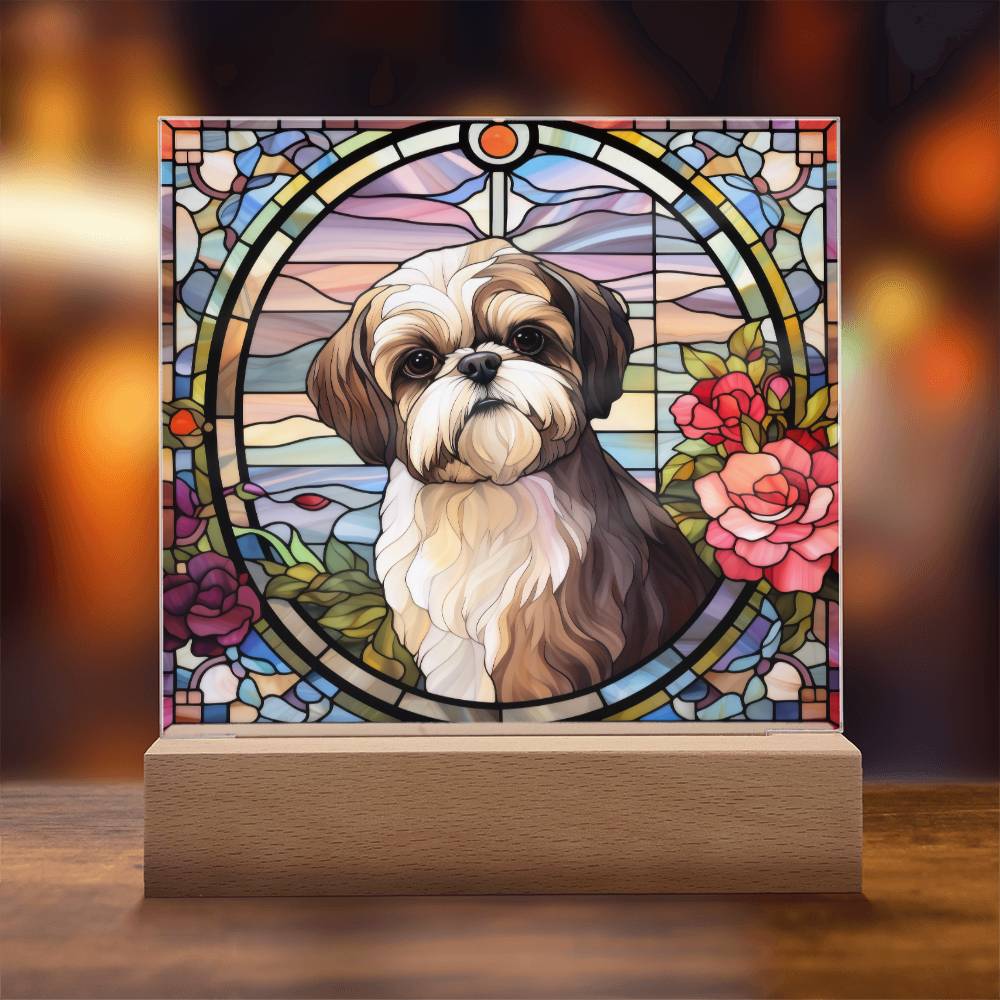 Shih Tzu Dog Acrylic  Square Plaque, Pet Memorial