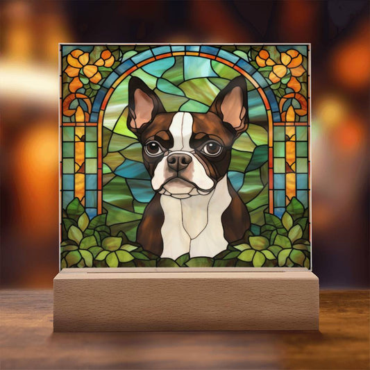 Brown Boston Terrier Plaque