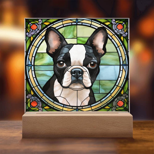 Black Boston Terrier Plaque