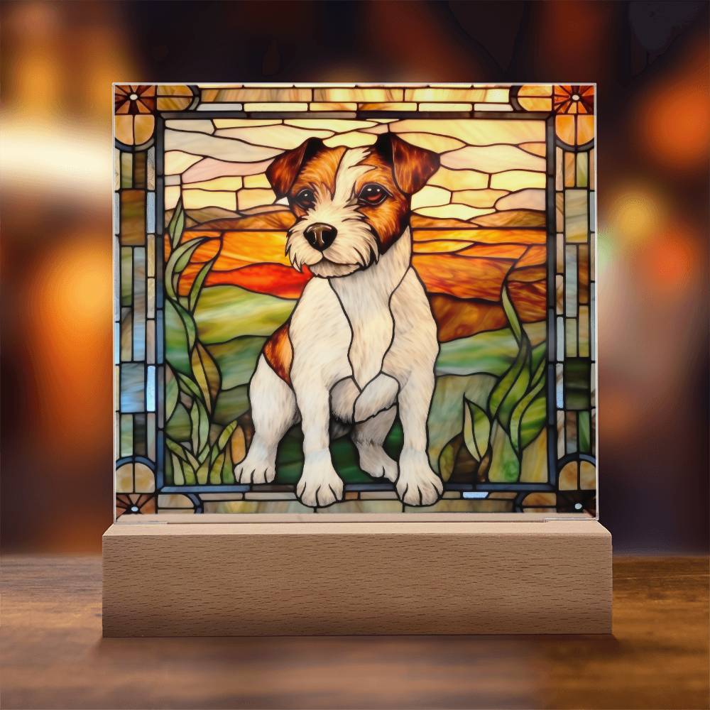 Jack Russell Terrier Dog Acrylic  Square Plaque, Pet Memorial