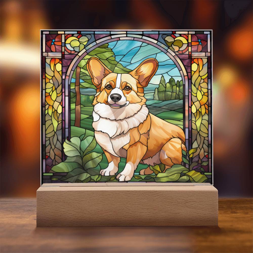 Pembroke Welsh Corgi Dog Acrylic  Square Plaque, Pet Memorial