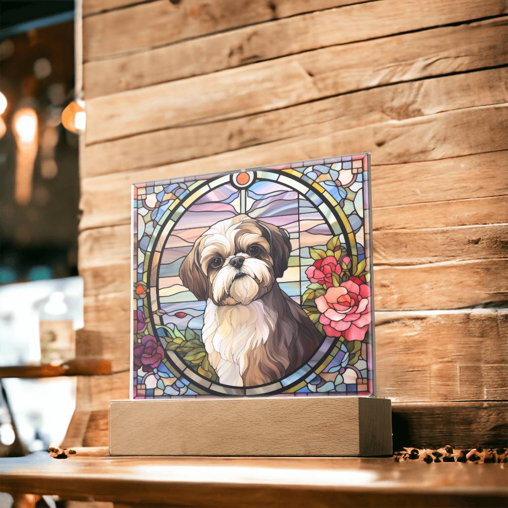 Shih Tzu Dog Acrylic  Square Plaque, Pet Memorial