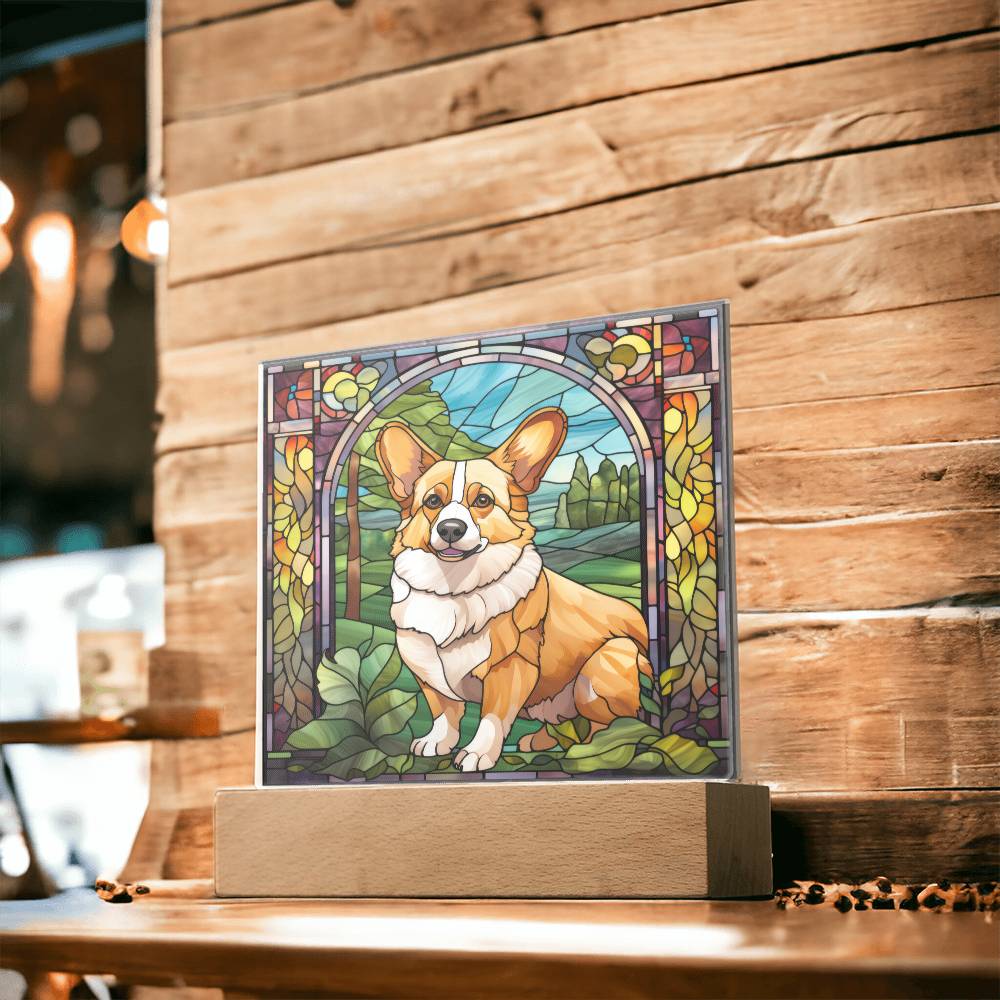 Pembroke Welsh Corgi Dog Acrylic  Square Plaque, Pet Memorial