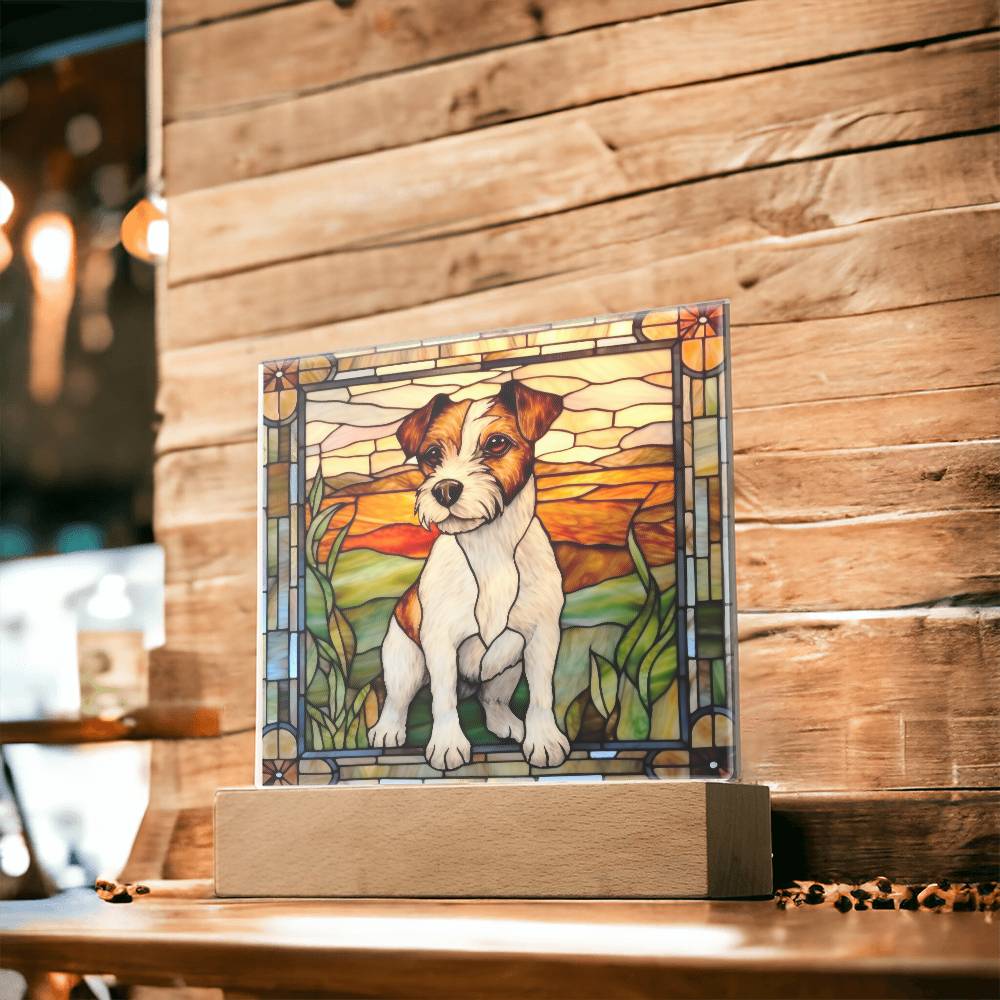 Jack Russell Terrier Dog Acrylic  Square Plaque, Pet Memorial