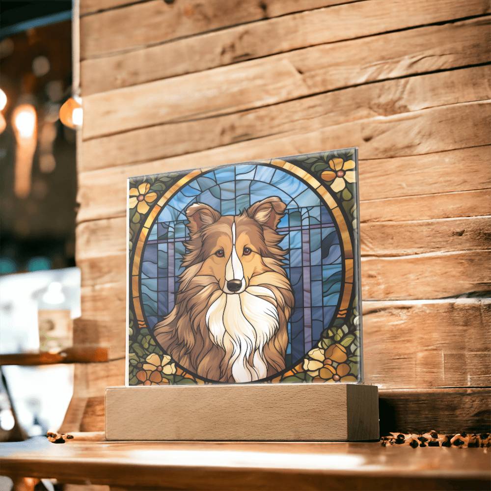 Sheltie Dog Acrylic  Square Plaque, Pet Memorial