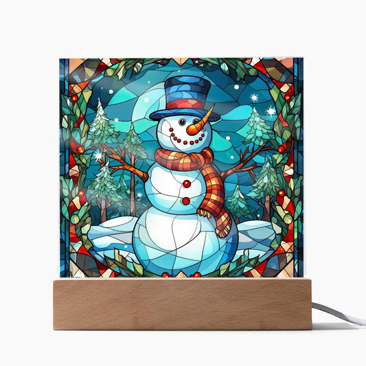 Snowman Acrylic Plaque Nightlight