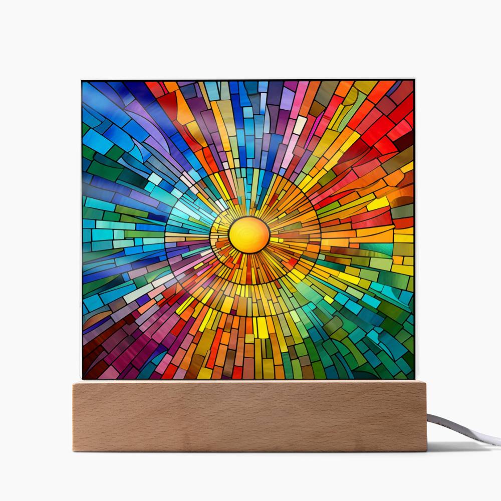 Untitled design (75) Sublimation Stained Glass Square Acrylic Plaque