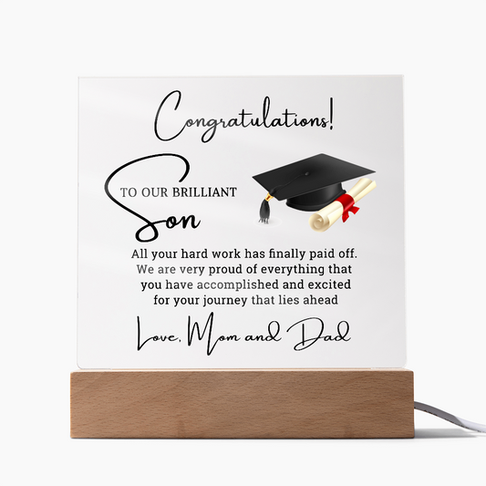 Graduation Acrylic Plaque for Son
