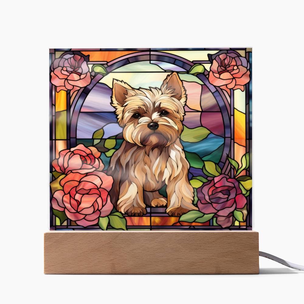 Yorkshire Terrier Dog Acrylic  Square Plaque, Pet Memorial